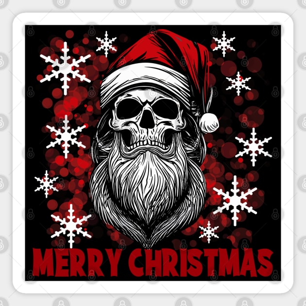 Santa Skull Collection 4 Red Magnet by DNT Designs